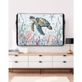 thumbnail image 3 of Outdoor TV Cover 40 to 43 Inch Weatherproof, Blue Coastal Nautical Ocean Waterproof TV Screen Protector for Outside Decor with Zipper and Pocket 40"L x 25"H , Sea Turtle Coral, 3 of 7