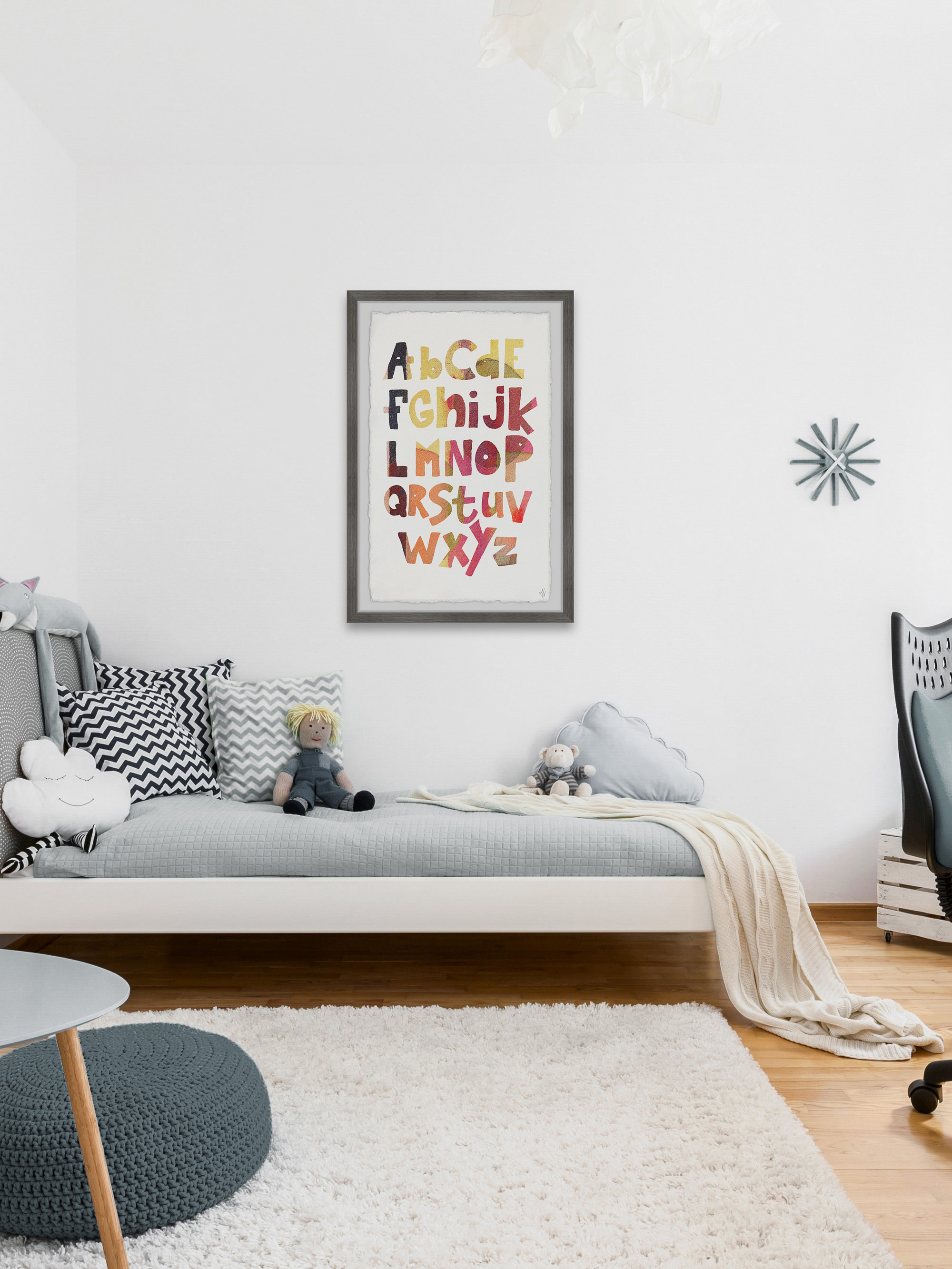 Marmont Hill Multi-color Alphabet Framed Wall Art