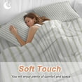 thumbnail image 4 of Stripes Bedding Duvet Cover Set Twin Size 4 Pieces Modern Art Sage Green Soft Twill Plush Quilt Cover, Include 1 Duvet Cover 1 Flat Sheet And 2 Pillow, 4 of 7