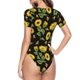 thumbnail image 4 of Naloa Bees and Sunflowers Women's Short-Sleeved Onesie, One-Piece Swimsuit for Parties, dates, clubs - XX-Large, 4 of 9