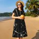 thumbnail image 4 of Balery Spiders On The Web Vestidos sueltos de manga corta para mujer, vestidos de verano 2025, vestidos casuales de corte A con vuelo., 4 of 6