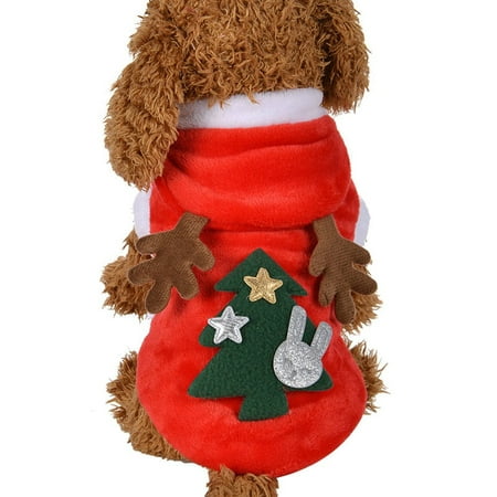 Santa Elk Dog Costume Christmas Pet Hoodie Coat Clothes Dog Pet Clothing Winter Autumn Fit for Puppy Dog Teddy Chihuahua Yorkshire Poodle Maltese Puppy Pug