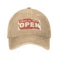thumbnail image 1 of DouZhe Adjustable Washed Cotton Baseball Cap - Open Entry Sign Prints Vintage Dad Hat Unisex Sports Caps (Yellow), 1 of 6