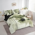 thumbnail image 3 of Manfei Green Flower Floral Bedding Comforter Set 7-Piece,Modern Aesthetic Art King Bedding Sets,Rustic Farmhouse Cabin Bed Sheets,Ultra Soft Home Decor,Reversible, 3 of 8