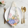 thumbnail image 2 of Cute Easter Bunny Cloth Napkins, Eucalyptus Leaves Colorful Eggs Beige Washable and Reusable Dinner Napkins Set of 2, Table Napkin for Kitchen Party Birthday Wedding Hotel Housewarming 20"x20", 2 of 9