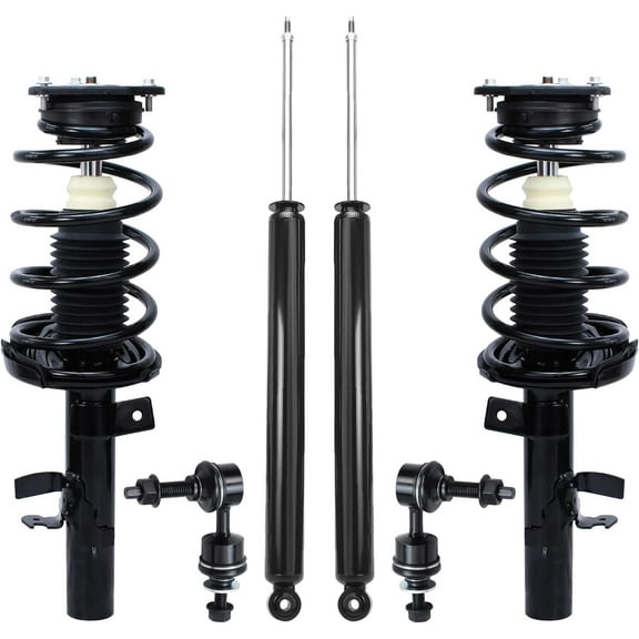 Detroit Axle - Front 6pc Struts Kit for 2012 2013 Ford Focus, Struts & Coil Spring Rear Shock Absorbers Sway Bars Replacement Suspension