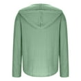 thumbnail image 6 of V Neck Pullover Tops, Womens Long Sleeve Knit Hoodies, Drawstring Pullover Tops with Pocket, 6 of 7