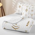 thumbnail image 4 of Erosebridal Gold Bull Skulls Quilt King,Western Tribal Geometric King Coverlet Set For Boys,3-Piece, 4 of 7