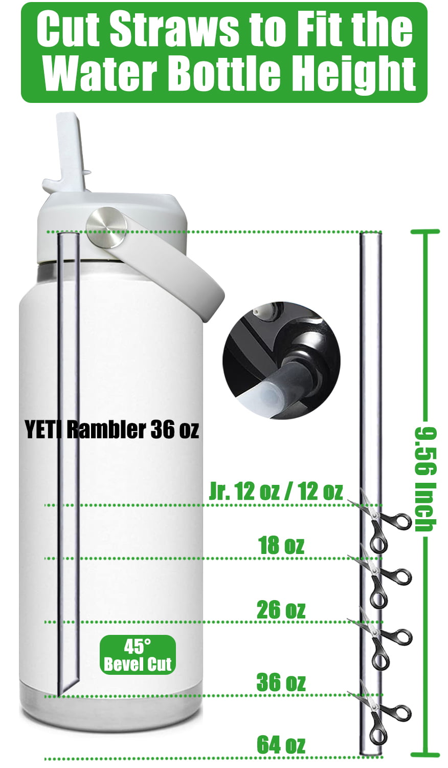  Replacement Straws Compatible with YETI Rambler Jr. 12