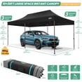 thumbnail image 3 of COBIZI 10x20 Pop up Canopy Without Sidewall Heavy Duty Commercial Outdoor Canopy Ez Up Wedding Party Tents for Parties with Roller Bag, Wind & Waterproof UPF50+,Upgrade Hexagonal Tube,black, 3 of 8