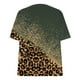 thumbnail image 4 of ICHUANYI Clearance Women Fashion Summer Sexy Fold Printed Regular Women Short Sleeves V Neck Button Top(Army Green, L) ICHUANYI WER2023081113630, 4 of 5