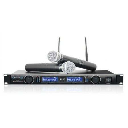 Technical Pro WM1201 Professional 2-Channel UHF Dual Wireless Microphone System
