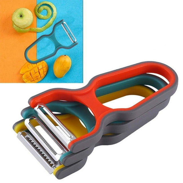 Kitchen Peeler Set with Storage Container Stainless Steel Multifunctional Peeler for Potatoes Carrots Melons Durable Fruit and Vegetable Prep Gadget 3PCS