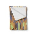 thumbnail image 2 of Earth Tones Soft Flannel Fleece Throw Blanket, Geometric Pattern with Retro Style Inspired by Intricacy of Gothic Era, Cozy Plush for Indoor and Outdoor Use, 70" x 90", Multicolor, by Ambesonne, 2 of 5