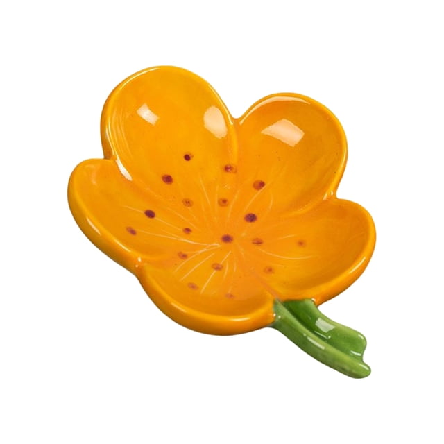 Porte-Savon en Céramique Jaune avec Égouttoir