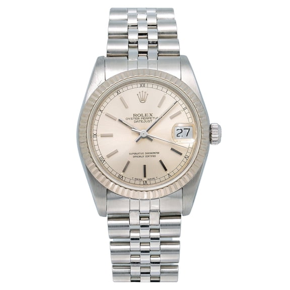 Pre-Owned Rolex Datejust 31MM 78274 Silver Dial Fluted Bezel Stainless Steel Jubilee Bracelet
