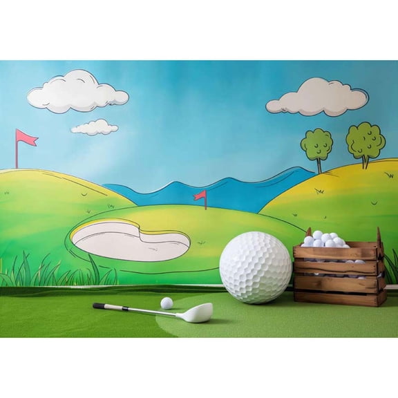 Allenjoy Golf Course Cartoon Background Backdrop
