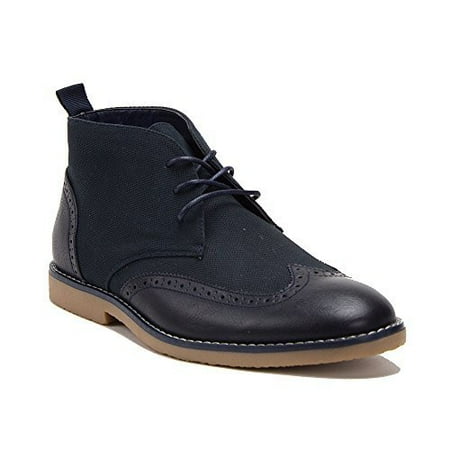 Perforated Wing Tip - New Men's B-1603 Wing Tip Combined Perforated Lace Up Dress Ankle Boots