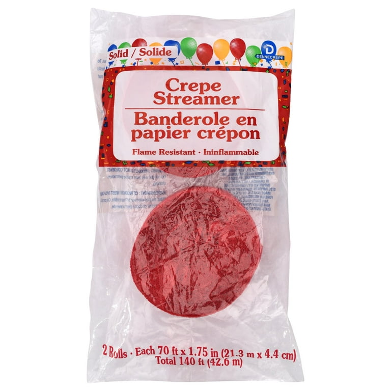 Crepe Paper - Streamers Party Decorations - 150 ft. Rolls - Red - 2 Pack