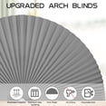 thumbnail image 5 of Arch Window Shades No Tools Light Filtering Fabric Shade Stick on Half Circle Round Pleated Blinds Arched Window Covering for Bedroom Kitchen Bathroom, 5 of 7