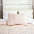 thumbnail image 5 of Chezmoi Collection Athena Full Bed in a Bag 7-Pieces Floral Chenille Embroidered Pom Pom Stripe Comforter Set with Sheets All Season Bedding Set, Full, Blush Pink, 5 of 11