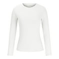 thumbnail image 5 of FAIWAD Women's Slim Round Neck Long Sleeve Basic Top Fall Winter Basic Solid Color Pullover Top, 5 of 6
