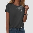 thumbnail image 2 of Landzoo Halloween T Shirt For Women Spider Web Minimal Print Short Sleeve Round Neck Shirt Party Cozy Soft Women Tees Size M Grey, 2 of 4