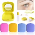 thumbnail image 2 of 5.1*5.8*1.6cm-Contact Lens Case Mini Lens Box Portable Colorful Cute Travel Kit with Mirror Tweezer Stick Bottle Blue, 2 of 5