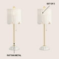 thumbnail image 4 of JONATHAN Y Celerie 27.5" Coastal Bohemian Rattan/Iron Scalloped Buffet LED Table Lamp with Pull Chain, White/Brass Gold (Set of 2), JYL1138B-SET2, 4 of 7