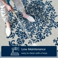 thumbnail image 6 of Well Woven Arid Blue Oriental Medallion Indoor/Outdoor High-Low Pile Runner 2'7" x 9'10", 6 of 8