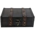 thumbnail image 1 of Vintage Wooden Storage Box Jewelry Organizer with Lock, Display Box for Desktop Ornaments, 1 of 8