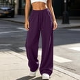 thumbnail image 6 of Cmfcve Women's Wide Leg Sweatpants Straight Leg Lowrise Sweat Pants Drawstring Elastic Casual Loose Fit Pants with Pockets, 6 of 8