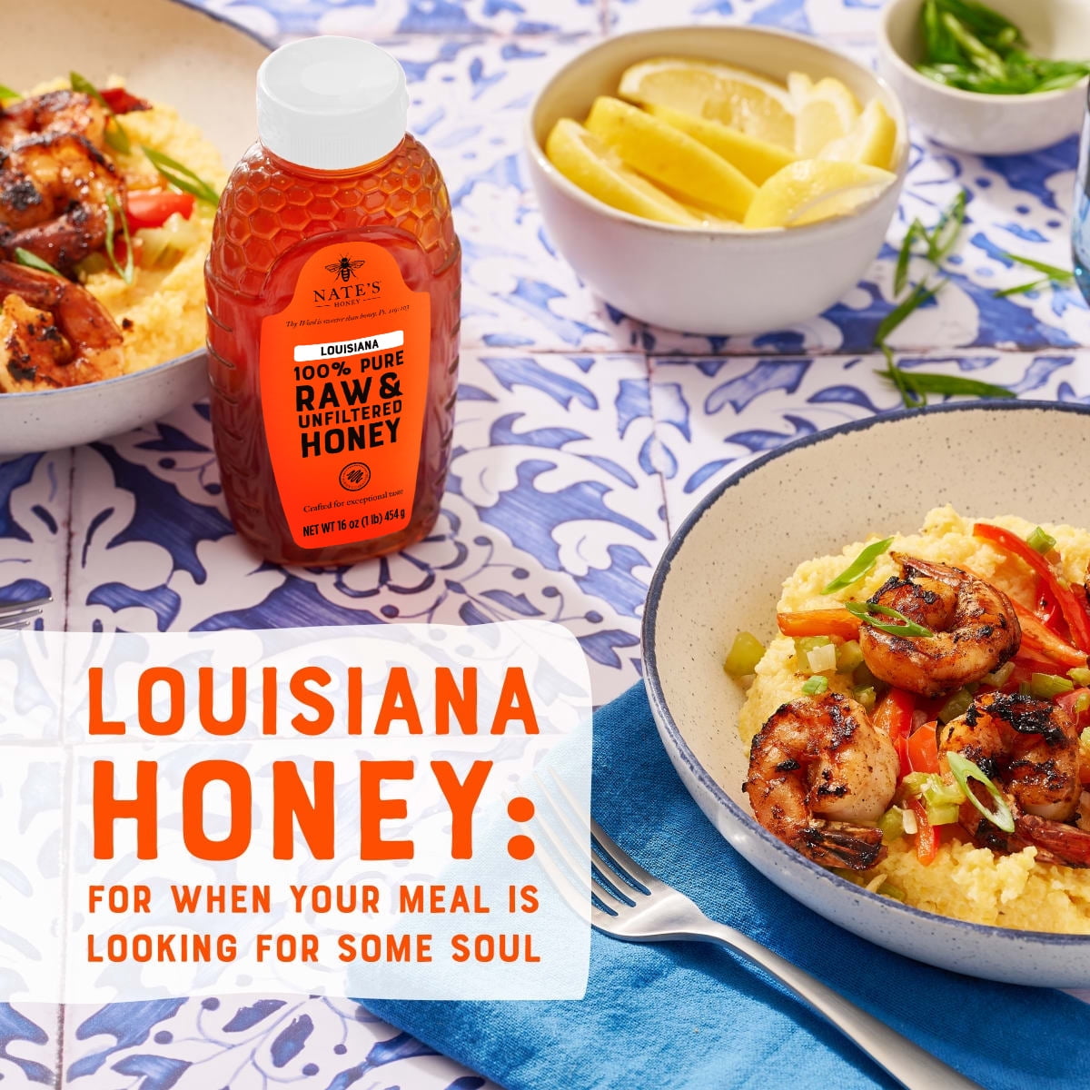 Nate's Louisiana Honey: 100% Pure, Raw and Unfiltered Honey - 12 fl oz Bottle