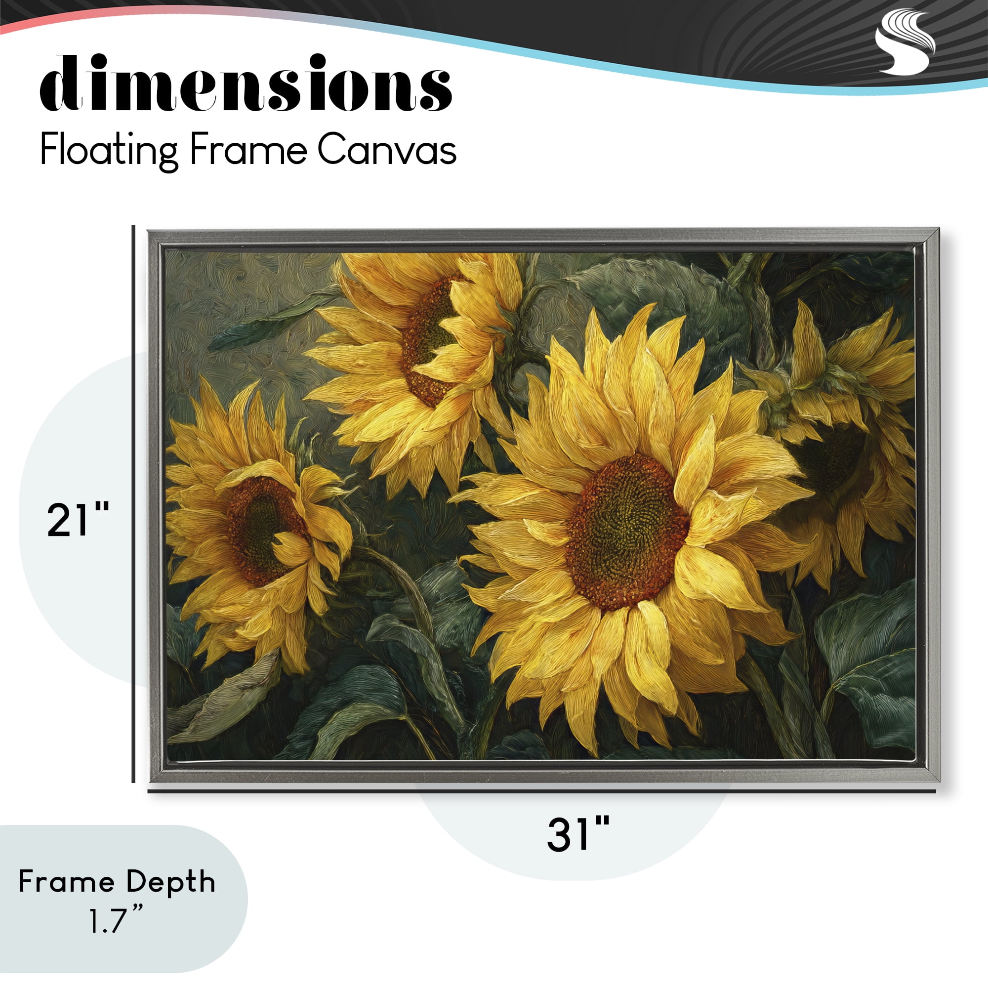 Stupell Industries Sunflowers For The Soul Gray Framed Floater Canvas Wall Art, design by Tina LeCour