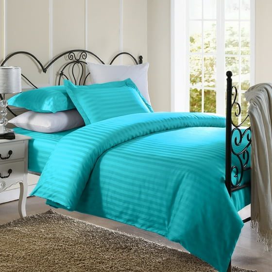 Ellington Home 1800 Series 3 Piece Damask Stripe Duvet Cover Set Ellington Home 1800 Series 3 Piece Damask Stripe Duvet Cover Set King Aqua Blue Com