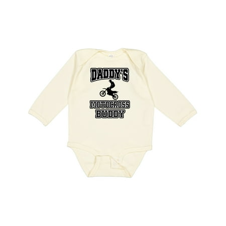 

Inktastic Daddys Motocross Buddy Gift Baby Boy or Baby Girl Long Sleeve Bodysuit