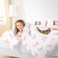 thumbnail image 3 of Erosebridal Initial Alphabet B Queen Comforter Set,Princess Bowknot Wild Cheetah Pattern Bedding Comforter Set For Bowtie Girls, Reversible 3pcs, 3 of 7