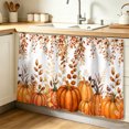 thumbnail image 2 of Orange Pumpkins Fall Pantry Cabinet Curtains 28''x51'',Thanksgiving Eucalyptus Leaf Botanical Sink Skirt for Bathroom Kitchen Tall Utility Cabinet,Laundry Privacy Drape Waterproof Dishwasher Curtains, 2 of 9