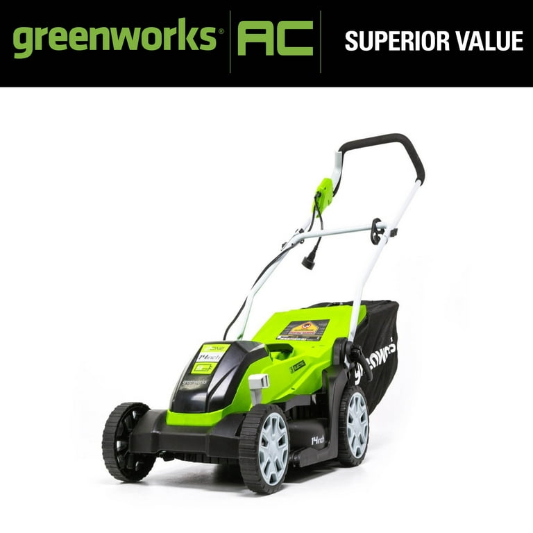 Greenworks 14 inch discount electric lawn mower