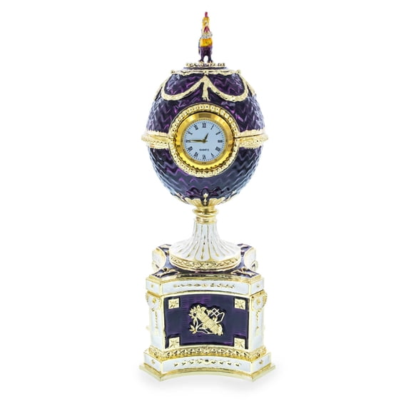 1904 Kelch Chanticleer Royal Imperial Musical Easter Egg in Purple Enamel