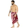 thumbnail image 4 of HAPPY BAY Men's Pareo Regular Holiday Dashiki Sarong Long Shower Beach Wrap One Size Pink-M737 Summer Vacation Party, 4 of 5