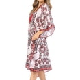 thumbnail image 3 of Sakkas Kristy Long Tall Lightweight Caftan Dress / Cover Up With V-Neck Jewels - 17133-WhiteRed - One Size, 3 of 5