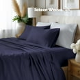 thumbnail image 2 of Hyde Lane 100% Egyptian Cotton Sheets California King, 1000 Thread Count Pure Cotton Sheet Set, Luxury Hotel Bed Sheets, 18" Extra Deep Pockets, 4PC Sateen Sheets (Cal King, Navy), 2 of 15