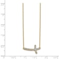 thumbnail image 2 of Real 14kt Yellow Gold Diamond Sideways Cross 18in Necklace; 18 inch; Lobster Clasp; for Adults and Teens; for Women and Men, 2 of 2