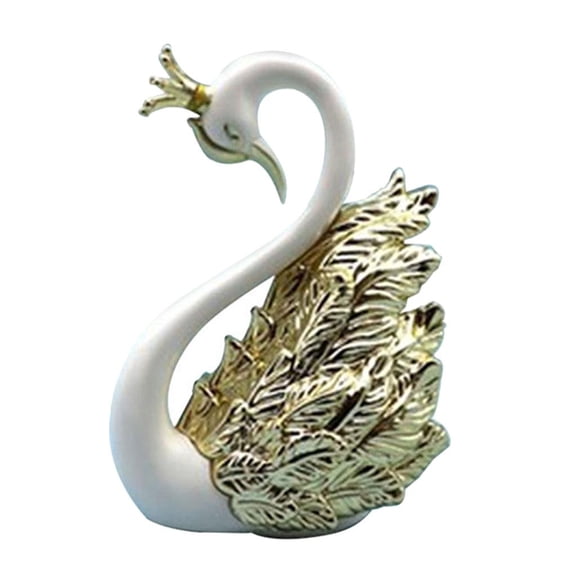 Swan Statue Small Figurine Sculpture Ornament for Home Desktop Decor