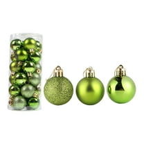 Twfbrm 24 Pcs Halloween Tree Hanging Ornaments, 1.17" Pre-Strung Xmas Tree Ornaments, Holiday Hanging Balls-Shatterproof Birthday Halloween Holiday Wedding Christmas Decorations - Green on Clearance