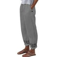 thumbnail image 2 of YDLCAFD Capri Pants For Women Women Buttons Solid Pants High Waisted Wide Leg Pants Fashion Drawstring Elastic Trousers Comfy Straight Leg Long Pants With Pockets, 2 of 6