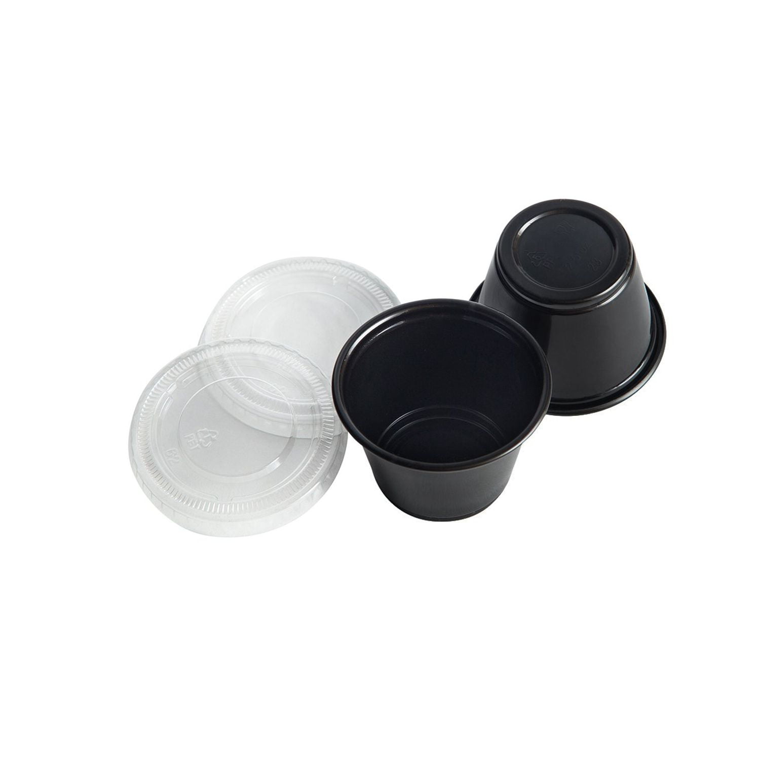 Souffle Cups 250 Sets Clear Plastic Disposable Portion Cups with Lids QNP Supplies Bulk Sauce 0.75 oz Jello Samples