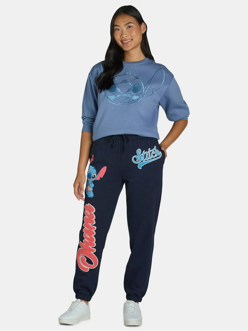 ★MUCENT★ STITCH JOGGER PANTS BlackWhite Melange P0000HL Stitch Graphic Jogger, Womens - Walmart.com