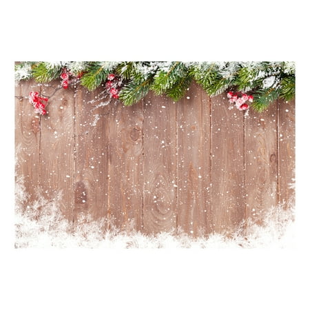 Image of photo backgrounds 5x3ft Christmas Party Backdrop Wood Photo Background Holiday Decoration Photography Studio Prop